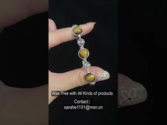 925 أساور حجر غالي فضي أساور حجر نمر معلبة بالروديوم