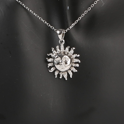 قلادة رائعة من الفضة عيار 925 على شكل شمس لتقوم بها بنفسك قلادة حب ساحرة هدية عيد الحب على شكل قلب
