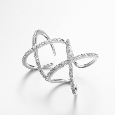 VVS2-D Moissanite خاتم زفاف الماس 18K ذهب أبيض النخاع التراص العهد عصابة منحنية شكل بيان خاتم هدية