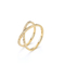 خاتم نسائي من الذهب عيار 18 قيراط مرصع بالألماس 0.39 قيراط على شكل حلقة متقاطعة مستديرة رائعة
