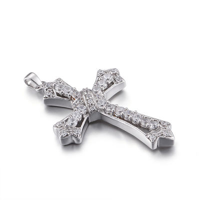 Overlap III 925 Silver CZ Pendant 4.53g فضة إسترليني قلادة زركونيا متقاطعة