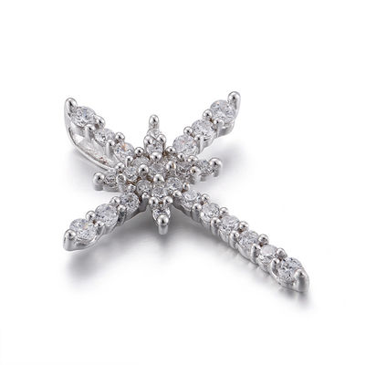 2.5mm الذهب الأبيض مكعب زركونيا قلادة رجل سانت بنديكت ميدالية قلادة